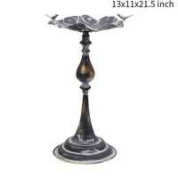 Grand noir défilement travail oiseau bain Vintage grand jardin pelouse cour décor extérieur eau chauffée métal oiseau bain supports pour l'extérieur
