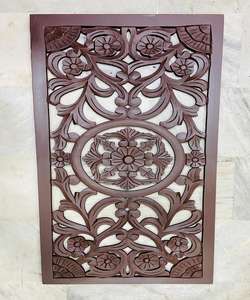 Panneau mural rectangulaire en MDF fait main, art mural décoratif sculpté pour intérieurs modernes, accent mural suspendu, vente en gros et exportation - Product Image 2