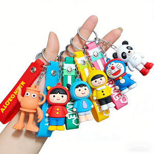 <span class=keywords><strong>Vente</strong></span> chaude : Porte-clés en PVC, design animal exotique, anime, drôle, abstrait, personnage en bâton, pendentif requin, petite taille, <span class=keywords><strong>vente</strong></span> en gros transfrontalière - Product Image 1