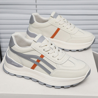 Chaussures de tennis ergonomiques pour femmes, dessus en cuir, amorti, toutes saisons, été, fête, bureau, entraînement en salle