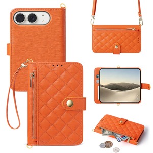 Funda de piel sintética acolchada con cremallera, correa cruzada, ranura para tarjetas y bolsillo para efectivo para teléfono plegable - Product Image 2