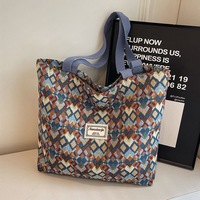Sacs fourre-tout pour étudiantes à grande capacité, à motif personnalisé, avec longue poignée, sacs à main en toile pour filles, sacs de shopping