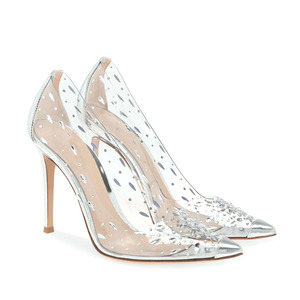 Talons aiguilles en plexiglas embellis à talons hauts scintillants pour les femmes de compagnie en cristal 2023 Chaussures de luxe - Product Image 2