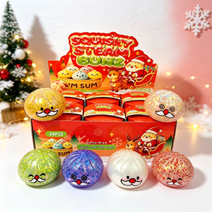 Elonna Christmas Squishy TPR <b>Fidget</b> <b>Toy</b>-Blind <b>Box</b> Glitter Dumpling Design Stress Relief Slow Rebound Steam <b>Box</b> for Ages 14+ - Product Image 1
