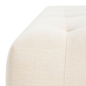 Modern Convertible Adjustable Rectangular Upholstered Tufted Linen Fabric <b>Bench</b> Solid Wood <b>Legs</b> Home Office Bedroom - Product Image 3