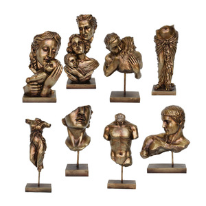 Modern Greek Polyresin Figurine David Art Deco Sculpture Venus Statue Brass Couple Resin Ornament for Decoration Maison