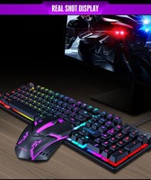Direct Usine FV-Q305S Ensemble Clavier et Souris de Jeu Mécaniques Programmables Taille Standard, Filaire Lumineux Étanche, Plug & Play