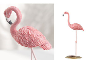 Bán buôn hồng Flamingo nhựa đồ trang trí Bắc Âu mô hình động vật cho văn phòng nhà Máy tính để bàn trang trí cho phòng khách trang trí - Product Image 6