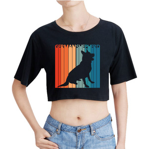 Spedizione gratuita a maniche corte su misura 100% <span class=keywords><strong>cotone</strong></span> personalizzato da <span class=keywords><strong>donna</strong></span> ampia maglietta Crop Top - Product Image 3