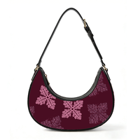 Sac à main en cuir pour femme, style Hawaï, motifs de quilting hawaïens, personnalisation exclusive, sac lune