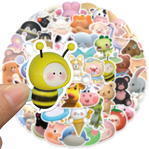 New Arrival 50pcs PVC ngẫu nhiên không thấm nước dễ thương động vật sticker cho trẻ em thanh thiếu niên chai nước ván trượt máy tính - Product Image 4