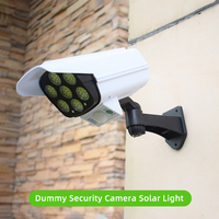 Caméra de sécurité factice solaire extérieure, projecteur LED à détecteur de mouvement, applique murale étanche pour cour, garage, patio, jardin