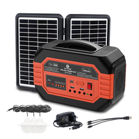 Meilleure Vente : Kit Système Solaire Compact 100W avec Lampe d'Urgence, Panneau Solaire Domestique, Torche, Lanterne de Camping et Batterie Externe pour Téléphone Portable