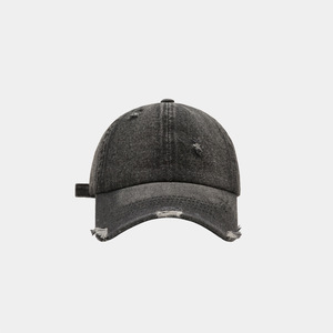 Casquette de baseball 6 panneaux en jean délavé et déchiré style Hip-Hop Euro-Américain avec PVC, pour hommes, femmes et couples, mode décontractée estivale - Product Image 5
