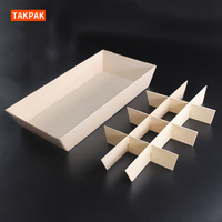 Vente en gros Boîtes à bento en bois dégradables avec cloison intérieure pour le stockage de bonbons de boulangerie MoonCake Pâtisserie Biscuits