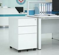 Meubles de rangement en métal blanc sur pieds, armoires de classement mobiles, meubles de rangement simples en acier, armoire de bureau avec tiroirs, armoire de classement