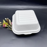 Boîte à hamburger à emporter ECO 100% biodégradable, capacité 450 ml, design à clapet, fabriquée à partir de bagasse de canne à sucre