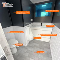 Remorque Toilettes Mobiles de Luxe Qualité VIP, Conception Multi-Sanitaires, pour Mariages en Plein Air, Parcs, Ateliers, Installation Durable et Écologique