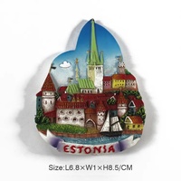 Aimants de réfrigérateur en forme de château personnalisés 3D en gros cadeaux souvenirs de voyage estoniens produits artisanaux en résine ornements de décoration intérieure