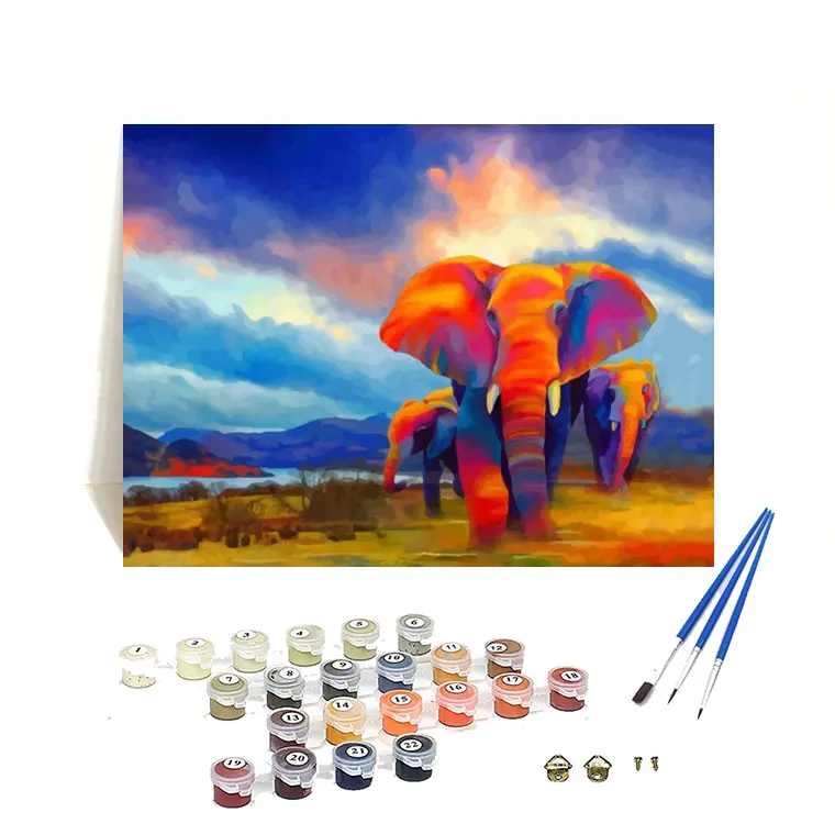 أورفون فيل حيوان بري لوحة زيتية قماشية صورة جدارية رسم فني برقم للبيع