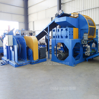 Ligne de machines de recyclage industrielle à double arbre pour le broyage de pneus usagés, de la transformation du caoutchouc et du plastique