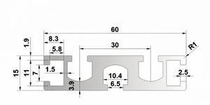 Profils en alliage d'aluminium Série 6000 Norme nationale 1560G Rails de guidage pour machine de gravure Fabricant de panneaux de découpe - Product Image 2
