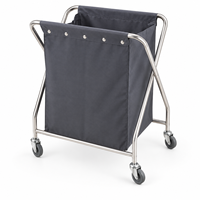 Chariot pour articles sales de l'hôpital, avec roulettes pivotantes et grand sac pour la manutention et le transfert du linge usagé