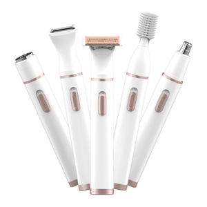 Maquinilla de Afeitar Eléctrica 5 en 1 para Mujer con Logotipo Personalizado, para Cejas, Nariz, Vello Púbico, Rostro, Piernas y Axilas, Recortadora de Bikini - Product Image 1