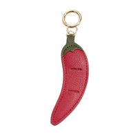 Porte-lunettes en cuir PU, porte-clés mignon en forme de cœur de piment, clip pour lunettes, cadeau quotidien, accessoires de sac à main