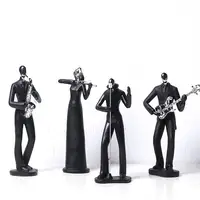 Jazz Band Ensemble Figurine African American Blues Singer Set di sei resina