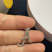 Pendentif Lettre Tendance Personnalisé en Argent Sterling 925 et Zircon Cubique pour Femme, Accessoire de Collier DIY pour Fête Urbaine, Vente en Gros