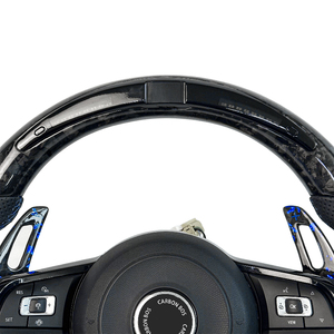 Volante de Fibra de Carbono Personalizable con Luces LED Compatible con MK7 MK7.5 MK8 R, Volante Deportivo de Fibra de Carbono Forjado Negro - Product Image 4