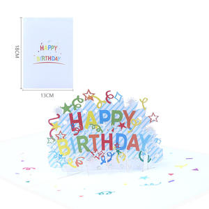 Carte de vœux 3D pop-up Joyeux Anniversaire, Cadeaux pour Carte de Vœux <span class=keywords><strong>d</strong></span>'Anniversaire pour le Bureau, Cartes de Vœux Génériques avec Enveloppes - Product Image 1