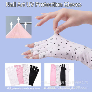 Guantes de protección UV sin dedos para manicura, guantes anti-bronceado para lámpara UV LED, curado de gel, venta al por mayor - Product Image 2