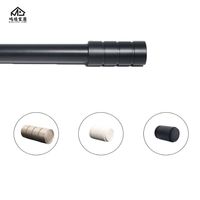Tringle à rideaux industrielle en fer robuste, moderne, écologique, facile à installer, extensible et réglable, de 28 à 48 pouces de long, noire