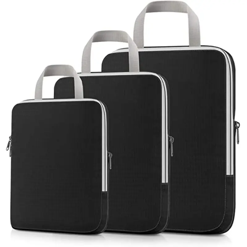 Custom Luxury Expandable Travel Luggage Organizers Compression Packing Cubes