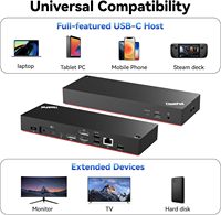 Docking Station USB-C Thinkpad 40B00300 untuk Thunderbolt 4, Adaptor Metal 300W, Layar 4K, Tersedia
