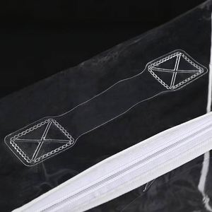 Eco-friendly Customized <b>PVC</b> Plastic Snap Fastener Zipper <b>Top</b> Storage Bag with Handle - Product Image 5
