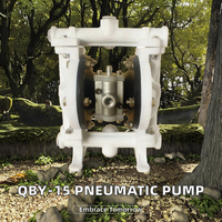 Pompe à diaphragme pneumatique QBY-15 PP, grand stock, 16L/min, pour acides, 50 mètres, 1/2 pouce, résistance à la corrosion, haute pression, entièrement résistante