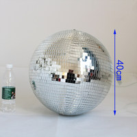 Boule disco en verre réfléchissant au laser, accessoire décoratif argenté pour bar