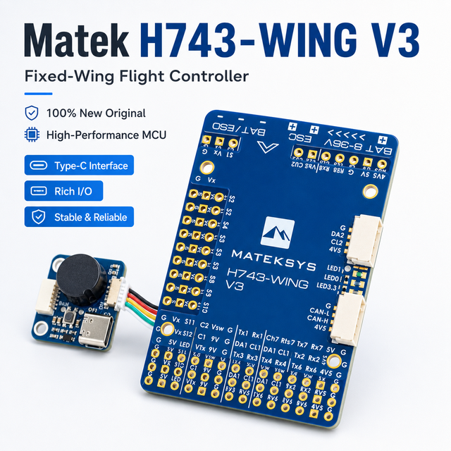 Original Matek H743-Wing V3 Flight Controller FPV Fixed Wing Drone ArduPilot Betaflight Built-in OSD BEC Current Sensor Part