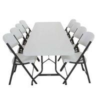 Table rectangulaire pliable en plastique durable de 180 cm pour l'extérieur, idéale pour les fêtes et mariages – Prix de gros, style moderne (6 pieds)