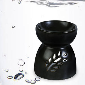 Brûleur d'encens et diffuseur d'huiles essentielles en céramique noire mate, grande capacité, <span class=keywords><strong>pour</strong></span> cire fondante et bougies au vinaigre, vente en gros - Product Image 2