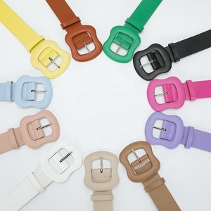 Ceinture large en PU de style coréen pour femme, avec boucle ardillon en alliage, couleur bonbon, 3,8 cm x 105 cm, décorative en forme de <span class=keywords><strong>gourde</strong></span>, tendance - Product Image 2