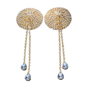 Sexy Strass Tepel Stickers Vrouwen Ketting Rand Tassel Borst Bra Nipple Cover Zelfklevende Ronde Vorm Beha Tepel Pasteitjes - Product Image 1