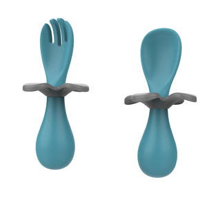 BPA Livre PP Plástico Silicone Talheres Crianças Jantar Talheres <span class=keywords><strong>Set</strong></span> Infant Training Utensílios Toddler Baby Spoon Fork <span class=keywords><strong>Set</strong></span> - Product Image 3