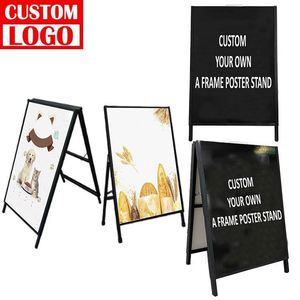 Portátil para aleación de aluminio un marco signo 60x90cm tablero sándwich plegable de doble cara con cartel de tablero KT y ruedas - Product Image 1