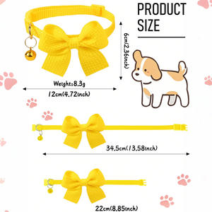 Qbellpet - Collar Ajustable para Perro, Diseño a Cuadros, Accesorio para Mascotas Yorkshire <span class=keywords><strong>Terrier</strong></span>, Collar con Lazo para Perros Pequeños y Gatos - Product Image 4