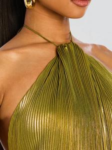 Robe de soirée d'été 2025 pour femme, sans bretelles, patchwork, maxi, sans manches, élégante, streetwear - Product Image 4