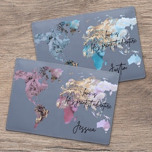 Bao Hộ Chiếu Da PU Hàng Đầu In Bản Đồ Đầy Màu Sắc Phong Cách Đơn Giản Bán Sỉ Unisex - Product Image 4